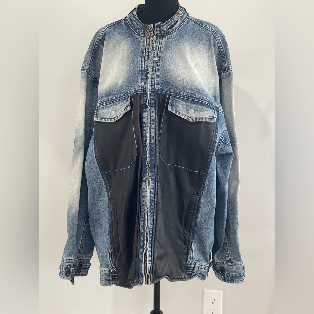 Akademiks Blue and Black Denim Jacket
